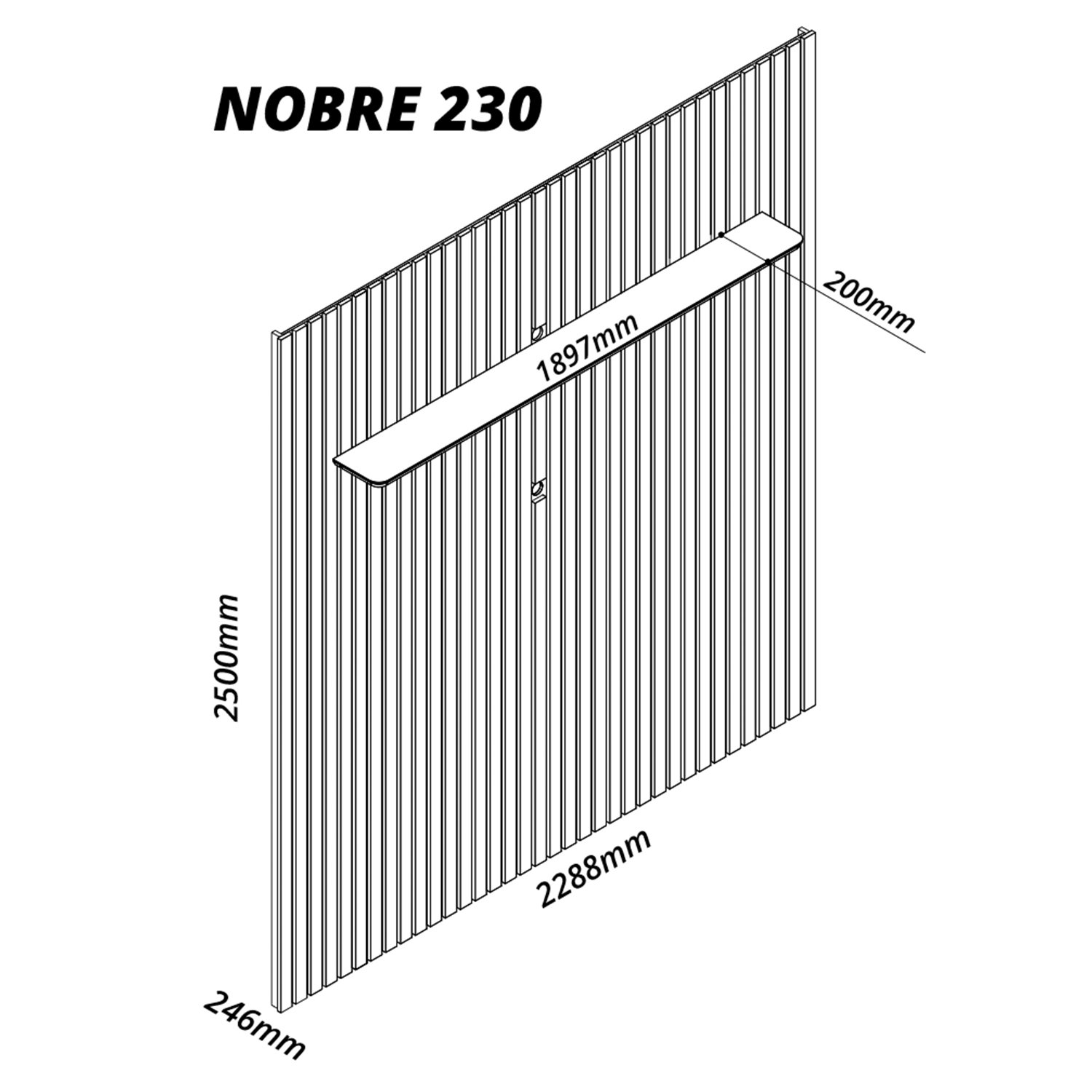 Painel para Tv Ripado com Led Nobre 2.3 Azul Royal - Gelius Móveis - 3