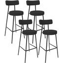 Ver imagem 1 de Kit 04 Banquetas Altas Bar Cozinha Sala De Jantar Em Aço Milão L02 Bouclê Preto - Lyam Decor