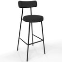 Ver imagem 3 de Kit 04 Banquetas Altas Bar Cozinha Sala De Jantar Em Aço Milão L02 Bouclê Preto - Lyam Decor