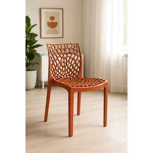 Cadeira Gruvyer Terracota Sala de Jantar Cozinha Restaurante Cafeteria