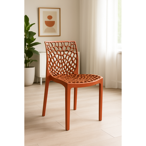 Cadeira Gruvyer Terracota Sala de Jantar Cozinha Restaurante Cafeteria