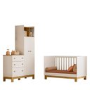 Ver mais imagens de Kit Quarto de Bebê Flora Guarda Roupa Cômoda Berço Mini Cama Colchão 130x70 D18 Qmovi