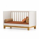 Ver imagem 3 de Kit Quarto de Bebê Flora Guarda Roupa Cômoda Berço Mini Cama Colchão 130x70 D18 Qmovi