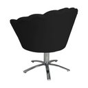Ver imagem 4 de Poltrona Decorativa Pétala Pés Metal Giratório Suede Preto - Ds Estofados