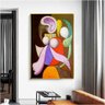 Quadro Decorativo Pablo Picasso Mulher Com Uma Flor:150x100/PRETA - 6