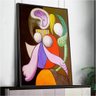 Quadro Decorativo Pablo Picasso Mulher Com Uma Flor:150x100/PRETA - 5