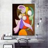 Quadro Decorativo Pablo Picasso Mulher Com Uma Flor:150x100/PRETA - 4