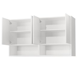 Armario Aéreo Organizador Multiuso Quarto Sala Bela 4 Portas:cinza - 5