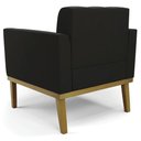 Ver imagem 7 de Poltrona Decorativa Base Madeira Castanho Ana Suede Preto - Ibiza