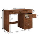 Ver imagem 3 de Mesa de Escritório 5 Gavetas 115 Cm Home Office Madeira Castanho Lana Idimex