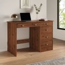 Ver imagem 2 de Mesa de Escritório 5 Gavetas 115 Cm Home Office Madeira Castanho Lana Idimex