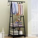 Ver imagem 2 de Arara de Roupas Cabideiro Prateleira Sapateira Closet Multifuncional Com Rodas Organização Casa