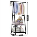 Ver imagem 5 de Arara de Roupas Cabideiro Prateleira Sapateira Closet Multifuncional Com Rodas Organização Casa