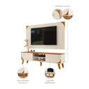 Ver imagem 2 de Combo Rack com Painel Duna 182cm para Tv 65 Polegadas - Cinamomo/off White Madetec