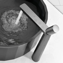 Ver imagem 2 de Torneira Monocomando de Mesa Cuba Pia para Banheiro Lavatório Lavabo Bica Alta Redonda Cinza Fosco