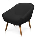 Ver imagem 5 de Kit 2 Poltronas Giovana Corino Pés Palito Castanho - D'Rossi - Preto