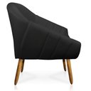 Ver imagem 6 de Kit 2 Poltronas Giovana Corino Pés Palito Castanho - D'Rossi - Preto