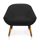 Ver imagem 3 de Kit 2 Poltronas Giovana Corino Pés Palito Castanho - D'Rossi - Preto