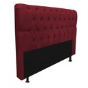 Ver imagem 4 de Kit Cabeceira + Calçadeira Baú Capitonê Livia 160cm Queen Size para Cama Box Suede Vermelho - Gat Ma