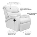 Ver imagem 2 de Poltrona do Papai Reclinável Zero Wall com Gatilho Oasis Couro (PU) Branco - Gran Belo