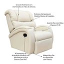 Ver imagem 2 de Poltrona do Papai Reclinável Zero Wall com Gatilho Oasis Couro (PU) Bege - Gran Belo