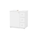 Ver imagem 1 de Bancada de Banheiro 3386 1 Porta e 3 Gavetas C/pé 60cm Cor Branco - Politorno