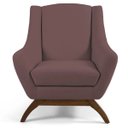 Ver imagem 2 de Poltrona Decorativa Sala de Estar Base de Madeira Naomi Veludo Rosê - Gran Belo