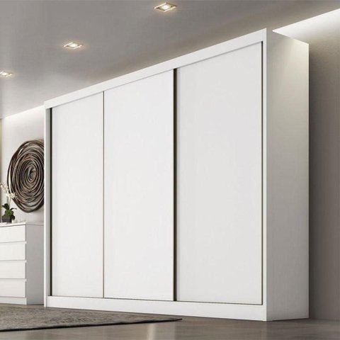 Guarda Roupa Casal Ambiente Londres 3 Portas 4 Gavetas Neve com Nicho - Horizonte