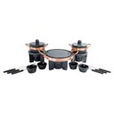 Ver imagem 1 de Kit Fondue Pedra Sabão Completo 16 Ppeças - Chapa 23 Cm