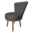 Ver imagem 3 de Cópia - Poltrona Decorativa Royal Base Giratória de Madeira Slk Decor Cinza