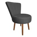 Ver imagem 2 de Cópia - Poltrona Decorativa Royal Base Giratória de Madeira Slk Decor Cinza
