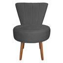 Ver imagem 1 de Cópia - Poltrona Decorativa Royal Base Giratória de Madeira Slk Decor Cinza