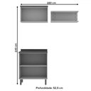 Ver imagem 2 de Armário Multiuso Acquaflex 3 Peças Elegance Branco Fosco/fendi - Genialflex