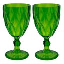 Ver imagem 1 de Jogo 2 Taças de Acrílico Verde Diamond Diamante Festa Piscina Plástico 330ml Lyor
