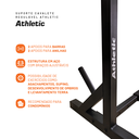 Ver imagem 3 de Suporte Cavalete Ajustável Athletic 120kg para Agachamento Supino Semi-profissional Casa Condomínio