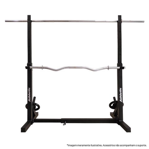 Suporte Cavalete Ajustável Athletic 120kg para Agachamento Supino Semi-profissional Casa Condomínio