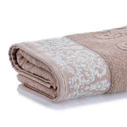 Toalha de Banho Jacquard Medalhão Bege - 2