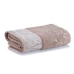 Toalha de Banho Jacquard Medalhão Bege