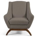 Ver imagem 3 de Kit 2 Poltronas Decorativas Base de Madeira Naomi Veludo Bege - Gran Belo