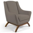Ver imagem 2 de Kit 2 Poltronas Decorativas Base de Madeira Naomi Veludo Bege - Gran Belo
