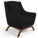 Ver imagem 2 de Kit 2 Poltronas Decorativas Base de Madeira Naomi Veludo Preto - Gran Belo