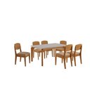 Ver imagem 2 de Conjunto de Mesa de Jantar Dublin 180 Tp MDF Vidro Canto Copo 6 Cadeiras Cleo