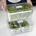 Ver imagem 2 de Kit 2 Organizadores Caixas de Geladeira 6,7l Coza Dry Frutas 4 Cestos Escorredores