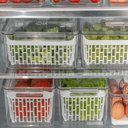 Ver imagem 4 de Kit 2 Organizadores Caixas de Geladeira 6,7l Coza Dry Frutas 4 Cestos Escorredores