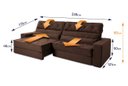 Ver imagem 3 de Sofá Retrátil Reclinável 230cm Albany Suede Velut com Molas Ensacadas - King House