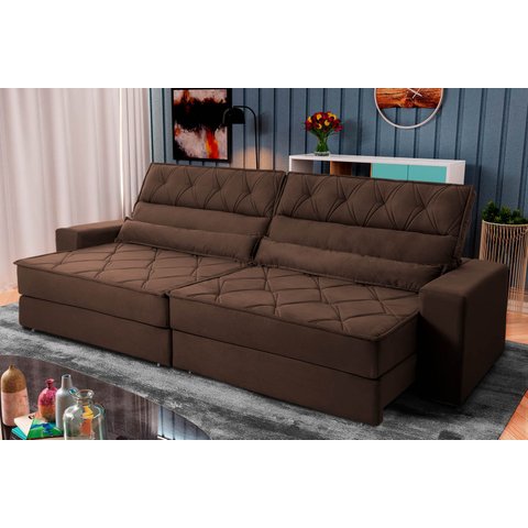 Sofá Retrátil Reclinável 230cm Albany Suede Velut com Molas Ensacadas - King House