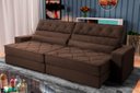 Ver imagem 1 de Sofá Retrátil Reclinável 230cm Albany Suede Velut com Molas Ensacadas - King House