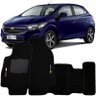 Jogo de Tapete Automotivo Carpete Chevrolet Onix 2018 À 2019 Soft Logo Bordado Preto 5 Peças - 2