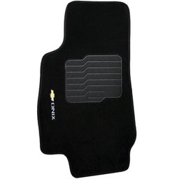 Jogo de Tapete Automotivo Carpete Chevrolet Onix 2018 À 2019 Soft Logo Bordado Preto 5 Peças - 4