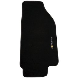 Jogo de Tapete Automotivo Carpete Chevrolet Onix 2018 À 2019 Soft Logo Bordado Preto 5 Peças - 5